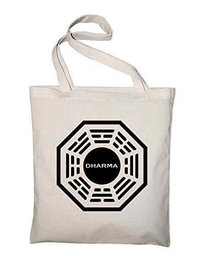 Styletex23 Lost Dharma Initiative Logo Jutebeutel Baumwolltasche, natur von Styletex23