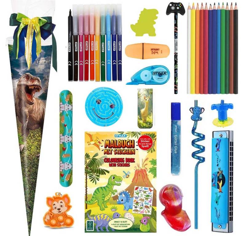 Stylex Schreibwaren Schultüte 70 cm gefüllt T-Rex Dino von Stylex Schreibwaren