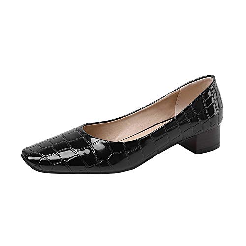 StyliShoes Damen Elegant Pumps Fashion Blockabsatz Schuhe (Schwarz, 40 EU) von StyliShoes
