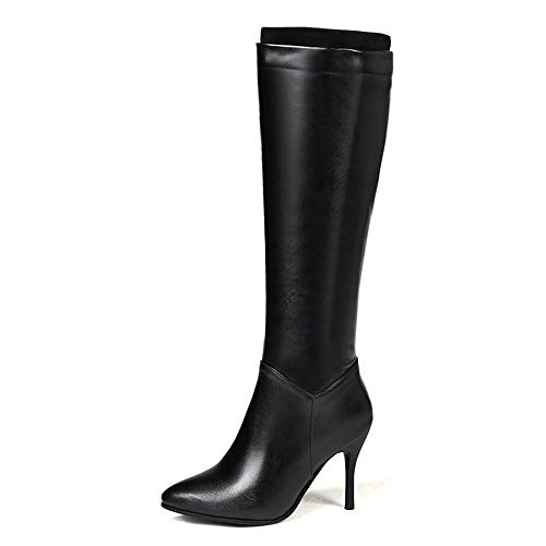 StyliShoes Damen Klassischer Langschaft Stiefel mit Absatz (Schwarz, 42 EU) von StyliShoes