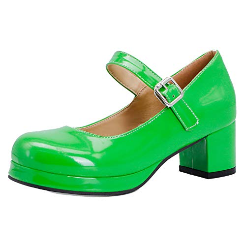 StyliShoes Damen Mary Jane Schuhe mit 5 Farben Erhältlich und Bukles(Grün,38 EU) von StyliShoes