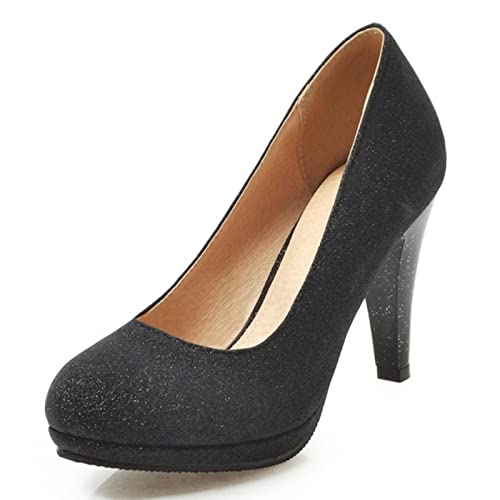 StyliShoes Damen Pumps Absatz Hochzeit Schuhe (Schwarz, 36 EU) von StyliShoes