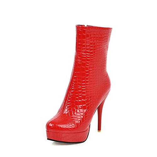 StyliShoes Damen Sexy Stiefeletten mit Stiletto Absatz (Rot, 37 EU) von StyliShoes