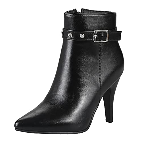 StyliShoes Damen Stiefeletten Stiletto mit Spitzer Zehenpartie(Schwarz, 42EU) von StyliShoes