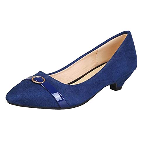 StyliShoes Fashion Kitten Heel Pumps Damen Schuhe (Blau, 37 EU) von StyliShoes