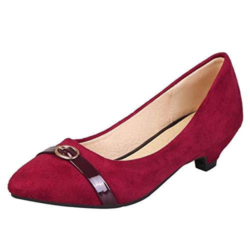 StyliShoes Fashion Kitten Heel Pumps Damen Schuhe (Rot, 40 EU) von StyliShoes