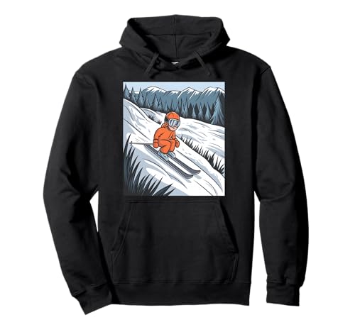 Skifahren Kinder Motiv Pullover Hoodie Skifahren Kinder Motiv Pullover Hoodie von Stylischer Kinder Skifahrer