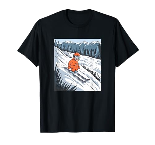 Skifahren Kinder Motiv T-Shirt von Stylischer Kinder Skifahrer