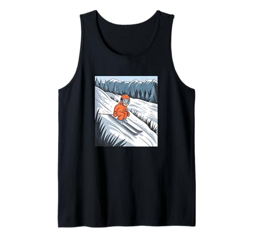 Skifahren Kinder Motiv Tank Top von Stylischer Kinder Skifahrer