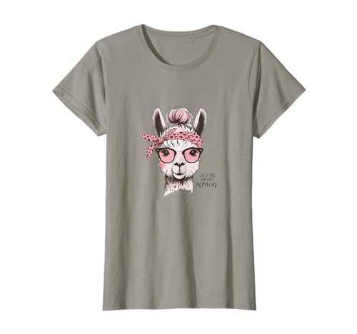 Stylisches Alpaka mit Brille T-Shirt - Grau, Damen, Alpaka-Liebhaber, Freizeit-Enthusiasten, Damen, Kurzarm, XS von Stylisches Brille Perfekt Alpaka Illustration Mode