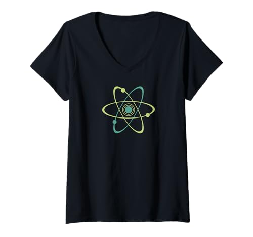 Damen Atomzeitalter der Mitte des Jahrhunderts T-Shirt mit V-Ausschnitt von Stylish Designs