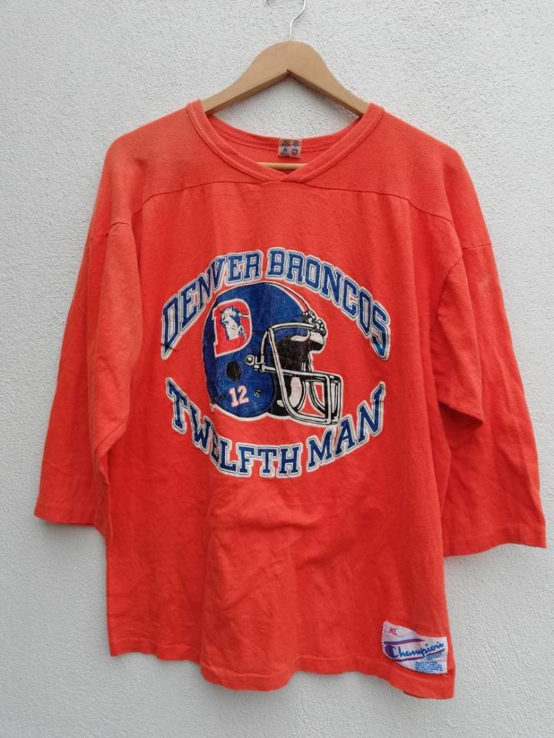 Denver Broncos Vintage 80Er Jahre Champion Fans Jersey Zwölfter Mann T-Shirt Nfl Gr. Xl American Football Denver Broncos Vintage 80Er Jahre Champion Fans Jersey Zwölfter Mann T-Shirt Nfl Gr. Xl American Football von Stylistastore