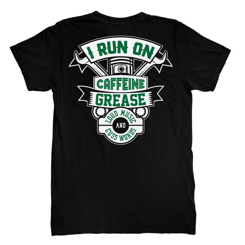 I Run On Caffeine Grease Loud Music Mechaniker T-Shirt von Stylnco