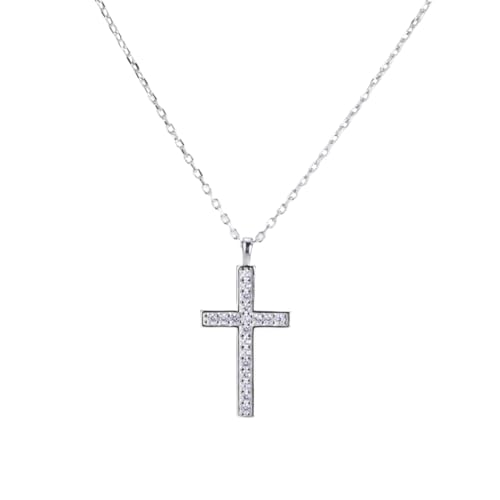 𝐉𝐞𝐰𝐞𝐥𝐫𝐲 Schmuck Sterlingsilber Halskette mit CZ-Kreuzanhänger für Damen Trendige, Zierliche Halskette aus 925er Silber Hypoallergenes, Minimalistisches Geschenk für Freundin Mutter von Stylomira