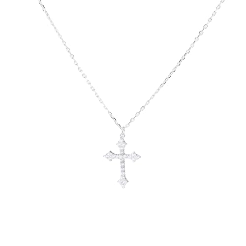 𝐉𝐞𝐰𝐞𝐥𝐫𝐲 Schmuck Sterlingsilber Halskette mit CZ-Kreuzanhänger für Damen Trendige, Zierliche Halskette aus 925er Silber Hypoallergenes, Minimalistisches Geschenk für Freundin Mutter 𝐉𝐞𝐰𝐞𝐥𝐫𝐲 Schmuck Sterlingsilber Halskette mit CZ-Kreuzanhänger für Damen Trendige, Zierliche Halskette aus 925er Silber Hypoallergenes, Minimalistisches Geschenk für Freundin Mutter von Stylomira