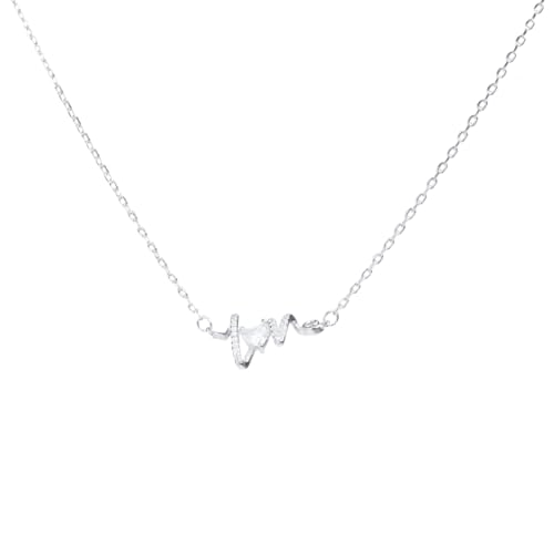 𝐉𝐞𝐰𝐞𝐥𝐫𝐲 Schmuck Sterlingsilber Herzschlag-Liebes Halskette für Damen Trendige, Zierliche Halskette aus 925er Silber Hypoallergenes, Minimalistisches Geschenk für Freundin Mutter von Stylomira