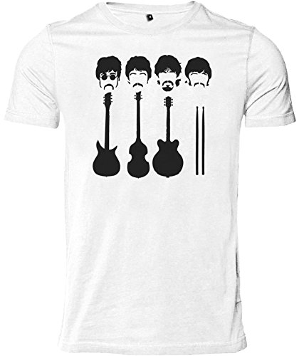 Stylotex Herren Slimfit T-Shirt Rockband, Größe:L, Farbe:Weiss von Stylotex