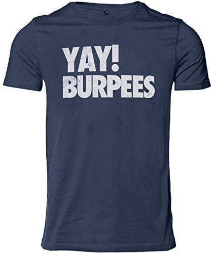 Stylotex Herren Slimfit T-Shirt Yay ! Burpees, Größe:XL, Farbe:Navy von Stylotex