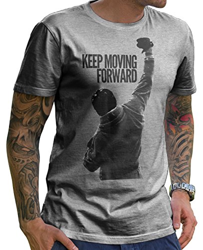 Stylotex Herren T-Shirt Basic Keep Moving Forward (3714), Farbe:Heather, Größe:XXL von Stylotex