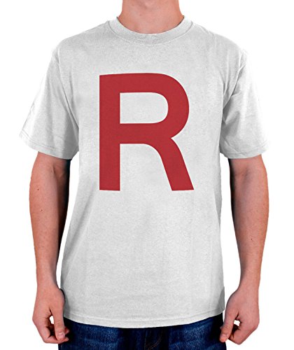 Stylotex Herren T-Shirt Basic Team Rocket, Größe:L, Farbe:Weiss von Stylotex