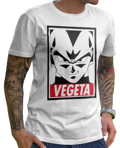 Stylotex Herren T-Shirt Basic Vegeta, Farbe:Weiss, Größe:M von Stylotex