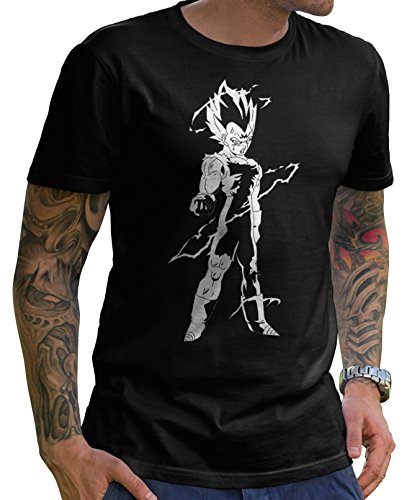 Stylotex Herren T-Shirt Basic Vegeta Flash, Farbe:schwarz;Größe:M von Stylotex