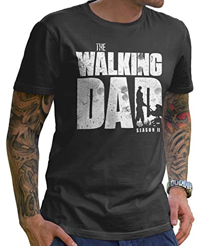 Stylotex Lustiges Herren Männer T-Shirt Basic | The Walking Dad | Geschenk für werdende Papas, Größe:L, Farbe:Darkgrey (4101) von Stylotex