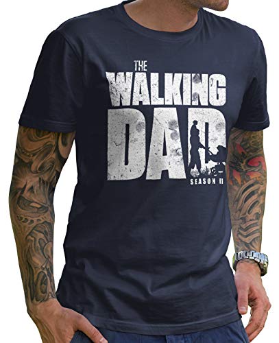 Stylotex Lustiges Herren Männer T-Shirt Basic | The Walking Dad | Geschenk für werdende Papas, Größe:L, Farbe:Navy (4101) von Stylotex