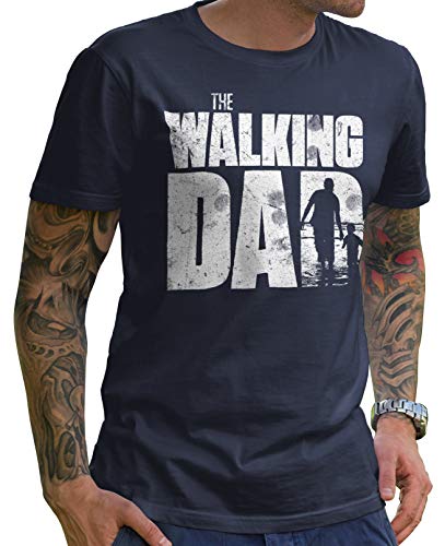 Stylotex Lustiges Herren Männer T-Shirt Basic | The Walking Dad | Geschenk für werdende Papas, Größe:M, Farbe:Navy (4100) von Stylotex