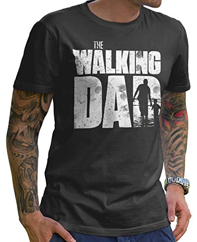 Stylotex Lustiges Herren Männer T-Shirt Basic | The Walking Dad | Geschenk für werdende Papas, Größe:S, Farbe:Darkgrey (4100) von Stylotex