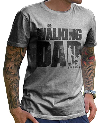 Stylotex Lustiges Herren Männer T-Shirt Basic | The Walking Dad | Geschenk für werdende Papas, Größe:S, Farbe:Heather (4101) von Stylotex