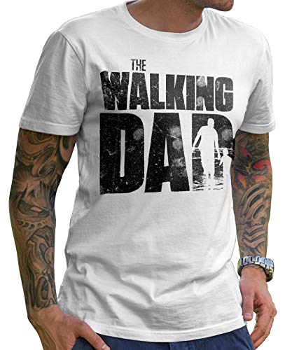 Stylotex Lustiges Herren Männer T-Shirt Basic | The Walking Dad | Geschenk für werdende Papas, Größe:XXL, Farbe:Weiss (4100) von Stylotex