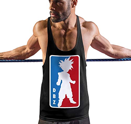 Stylotex Stringer Fitness Tank Top DBZ Herren Gym Tshirts für Performance beim Training | Männer ärmellos | Funktionelle Sport Bekleidung, Farbe:schwarz, Größe:L von Stylotex