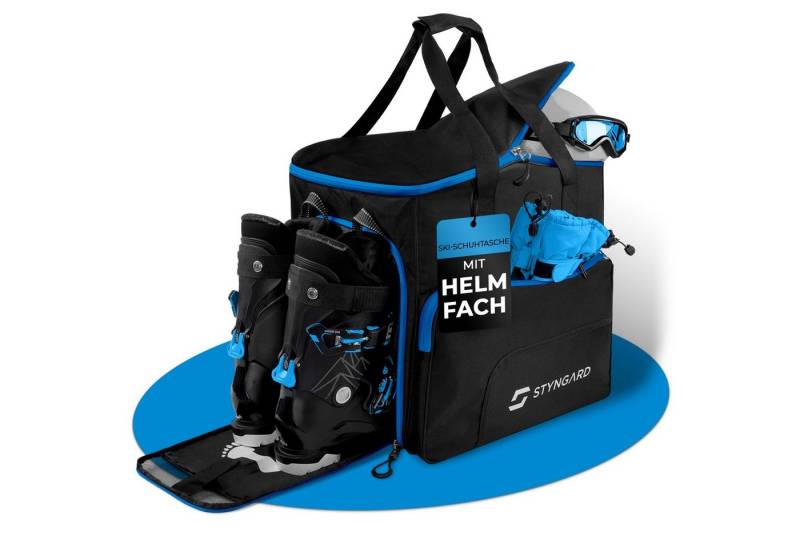 Styngard Skitasche SÖLDEN (mit Rucksackfunktion), Skischuhtasche mit Helmfach und belüftetem Stiefelfach [54 L] von Styngard