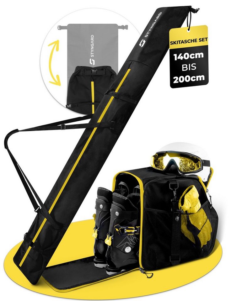 Styngard Skitasche Vancouver (Set Skisack [140 cm bis 200 cm] und Skischuhtasche mit Helmfach [40 L) von Styngard