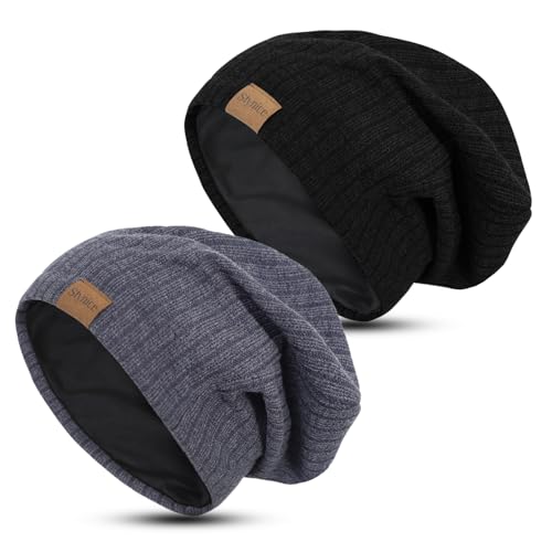 Stynice Slouch Beanie Mütze Herren Winter - Leichte Atmungsaktiv Wintermütze für Herren Damen - Dünn Mütze aus Jersey Baumwolle mit Elasthan-Anteil, Einheitsgröße von Stynice
