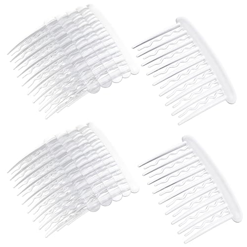 12 Stück Haarkamm zum Stecken, Transparente Seitenkämme für Gaare 8 * 5.3cm Steckkamm Haare Einsteckkamm Haarspange Spaltzahn Steckkamm für Feines Haarzubehör Frauen Mädchen Braut Hochzeit Haare von Styquenzer