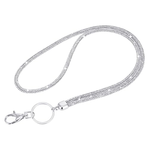 Glitzer Handykette Universal, Schlüsselanhänger Glitzer Kartenhalter Schlüsselband Ausweishülle mit Band Glitzer Strass Lanyard Schlüsselband Schlüsselbänder zum Umhängen ID-Kartenhalter Lanyard von Styquenzer