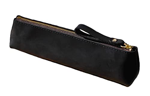 Su.B Federmäppchen - Federtasche - Etui aus Leder - Hergestellt aus Hochwertigem Leder - Passend für Mehr als 15 Stifte - für Männer und Frauen - Schwarz von Su.B