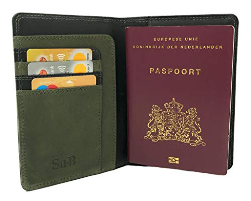Su.B.dgn Premium Leder Passporthülle, RFID-Blocker, Platz für Pass und 3 Karten, Stilvolle Reisemappe für Herren und Damen - Schwarz Su.B.dgn Premium Leder Passporthülle, RFID-Blocker, Platz für Pass und 3 Karten, Stilvolle Reisemappe für Herren und Damen - Schwarz von Su.B.dgn