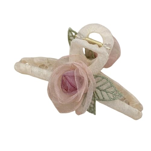 SuChengSS Haarklammern 2 Stücke Rose Blume Haarnadel Frauen Haarnadelhaarzubehör Seitenclip Mesh Clip Clip-02 von SuChengSS