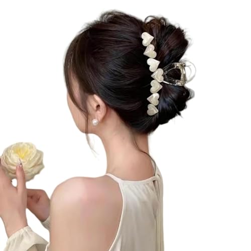 SuChengSS Haarklammern Herzförmige Große Haarclip Für Frauen Mit Dickem Haar Am Hinterkopf-aprikose von SuChengSS