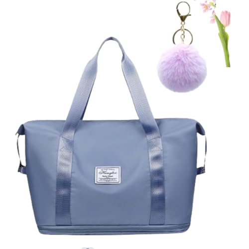 2024 Neue handliche Reisetasche, Reisetasche, Faltbare Reisetasche, Handgepäck, Sporttasche für Männer und Frauen, (Blue) von SuGJun