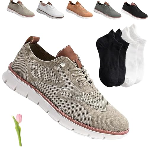 Urban Shoes for Men, Urban Ultra Comfortable Shoes,Sports and Leisure Breathable Men's Shoes, Men's Hollow Mesh Shoes, braun, 41 1/3 EU von SuGJun