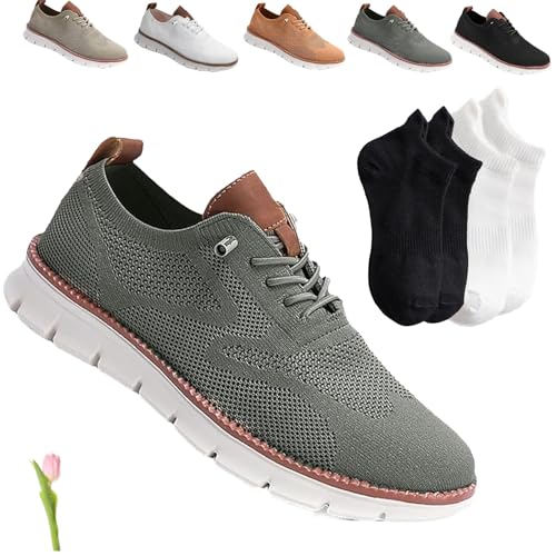 Urban Shoes for Men, Urban Ultra Comfortable Shoes,Sports and Leisure Breathable Men's Shoes, Men's Hollow Mesh Shoes, olivgrün, 41 1/3 EU von SuGJun