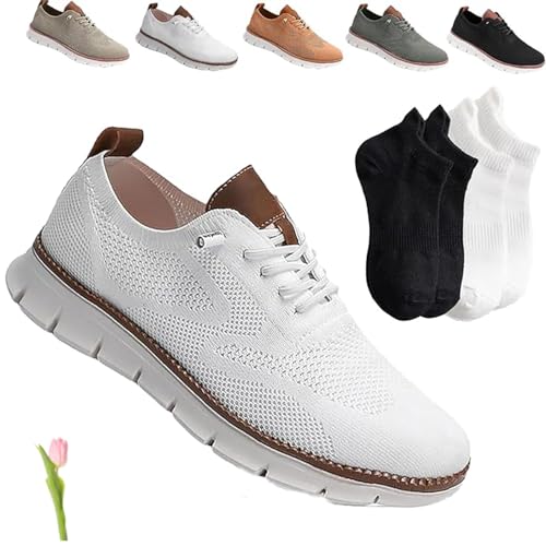 Urban Shoes for Men, Urban Ultra Comfortable Shoes,Sports and Leisure Breathable Men's Shoes, Men's Hollow Mesh Shoes, weiß, 42 1/3 EU von SuGJun