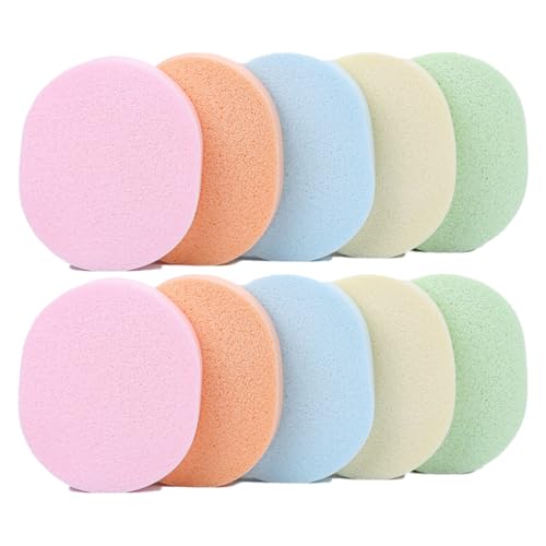 10 Stück zufällige Farbauswahl Gesicht Waschscheiben tragbar Damen Herren Make-up Kosmetik Pad sortiert Kit Reinigungswerkzeug Beauty Supplies von Suammiitstrieadea
