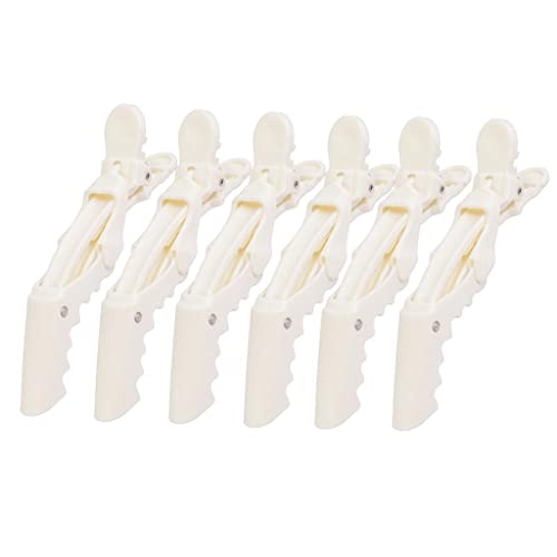 6 x Krokodil-Haarspangen aus Kunststoff, für Damen, Weiß von Suammiitstrieadea