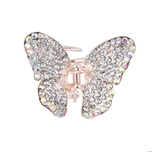 Damen Strass Schmetterling Feder Haarklammer Klammer Klein Transparent von Suammiitstrieadea