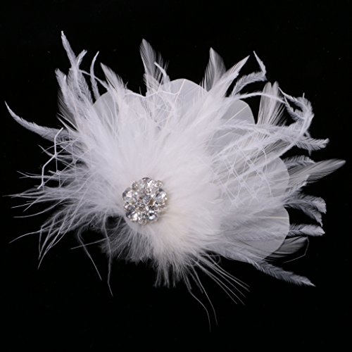 Fascinator mit Federn, Kristall-Kopfschmuck, Ascot-Renn-Haarspangen, Anstecknadel von Suammiitstrieadea